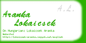 aranka lokaicsek business card